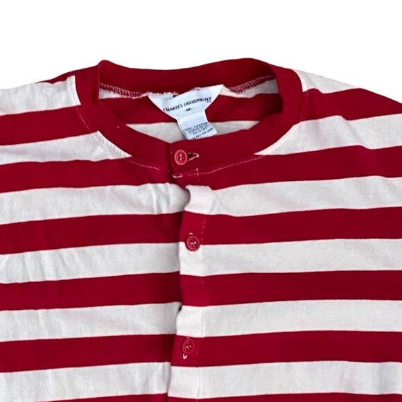 Charles Goodnight One Piece Adult Striped Pajamas-Red/White-M-GUC - Picture 4 of 7